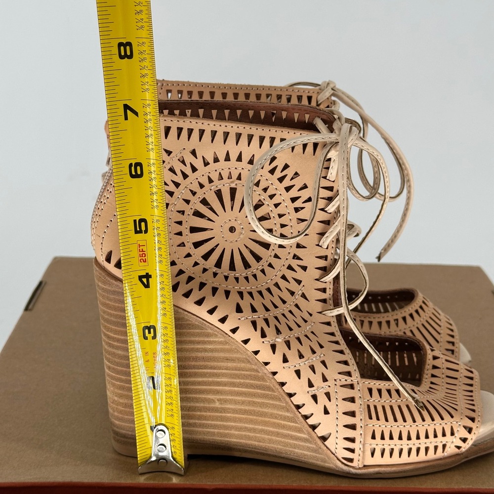Jeffrey Campbell Rodillo Lace Up Wedge Sandal Heel Coastal‎ Boho Summer 6 - Picture 10 of 11